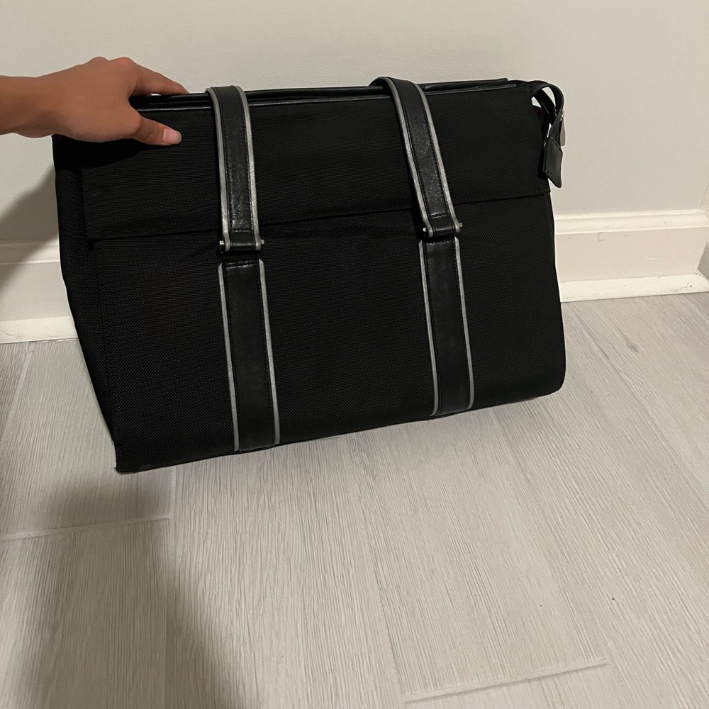 TUMI Zip Top Canvas Briefcase